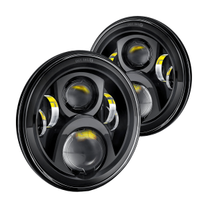 Lumen® - 7" Round Black Projector LED Headlights (H6024)